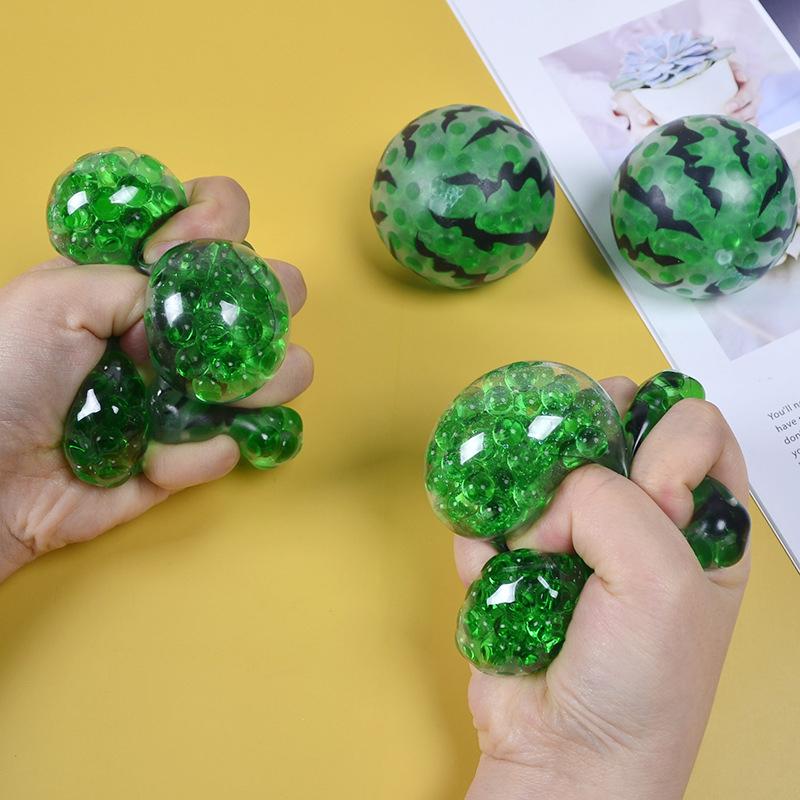 Soft Fruit-Like Watermelon Bead Squishy; Inventive Squeeze Toy for Decompression; Unique Gift Offering.