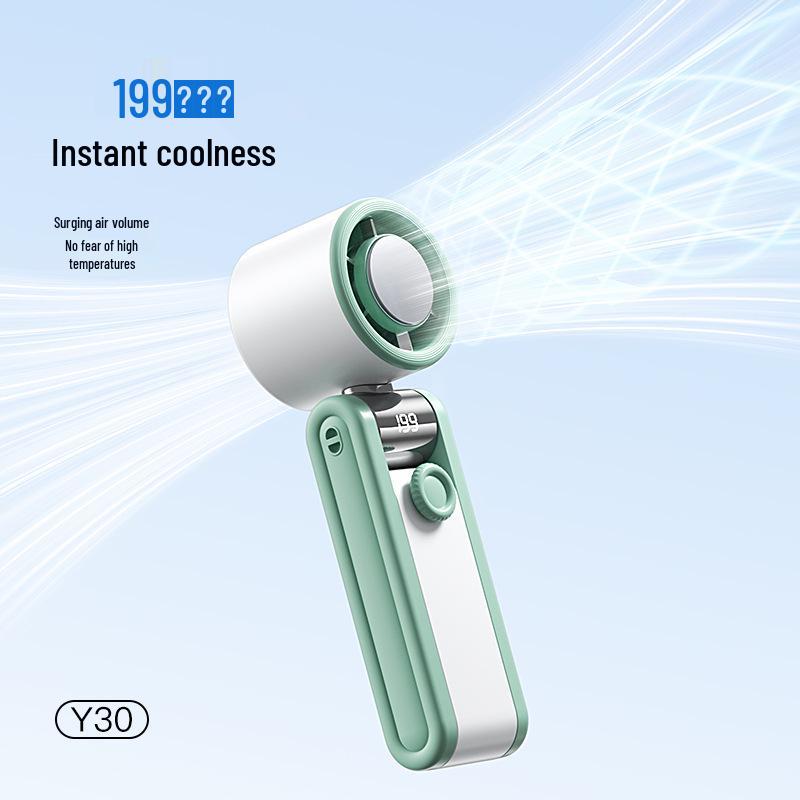 2026 Multi-Functional Handheld Folding Refrigeration Fan with 199-Speed Turbine and Ice Pack Capability