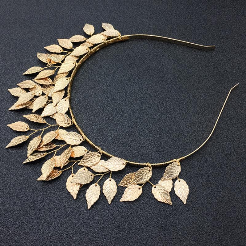 Leaf Hair Silver Gold Metal Tiaras Crowns Hairbands Wedding Hair Jewelry