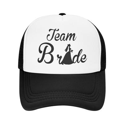 Team Bride Trucker Hat Bachelorette Party Mesh Baseball Cap Adjustable Polyester Casual