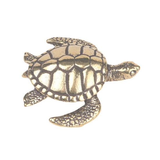 Turtle Sculpture Adorable Vivid Decorative Copper Miniature Turtle Figurine Ornament Decoration Home Supplies