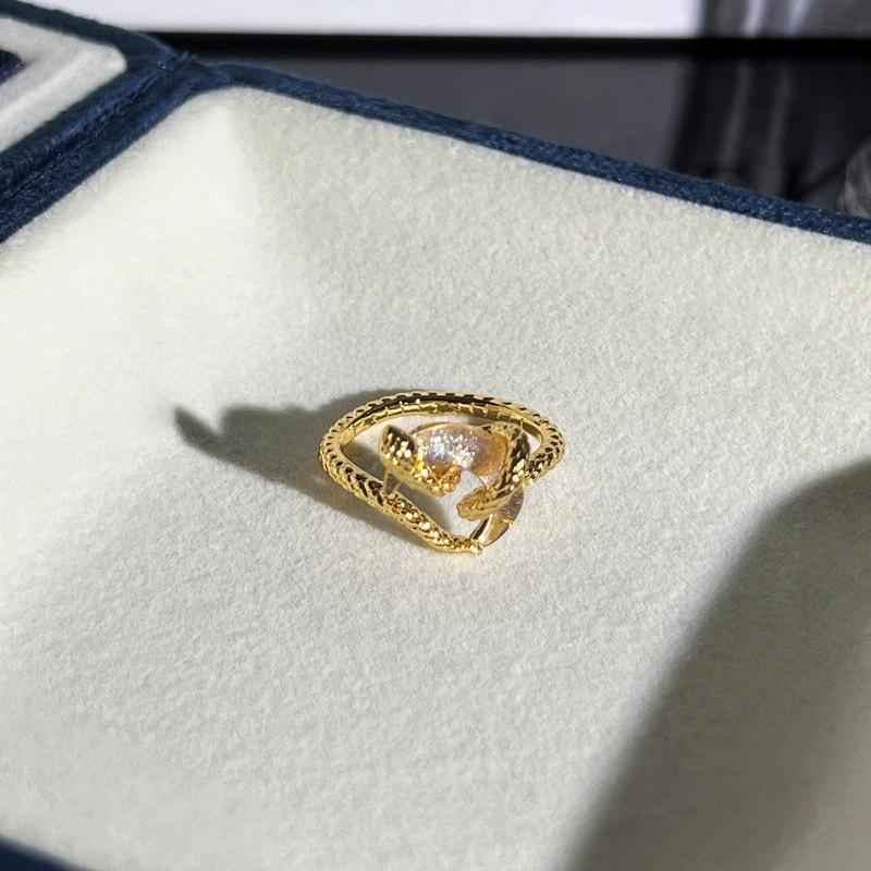 Vintage Irregular Texture Moon Open Ring - Women's Luxury Stacking Versatile Finger Ring