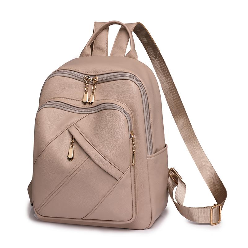 Mochila feminina de couro macio de grande capacidade