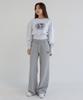 AWESOME STUDIO Low-Waist Wide Sweatpants Melange Grey