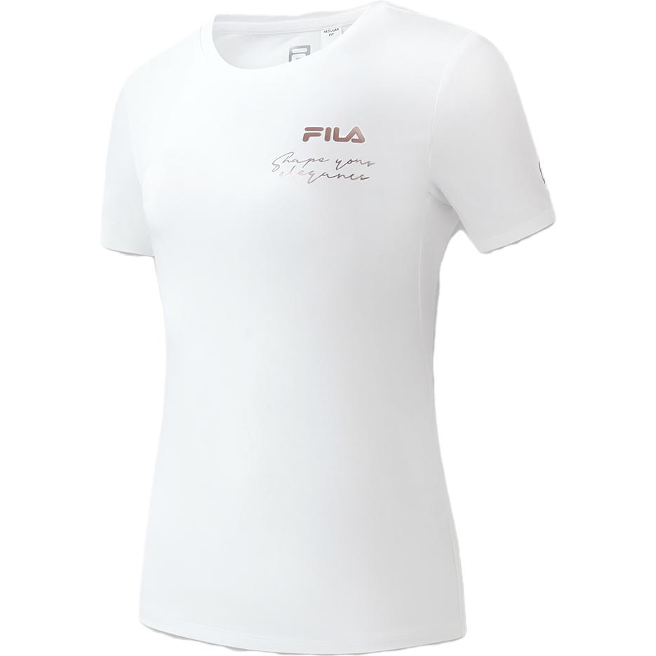 

FILA Latte Girl 3.0 Letter Logo Print American Vintage Round Neck Pullover Short Sleeve T-Shirt Women Tops Jade-White A11W321115FWT S
