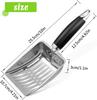 Cat Litter Scoop - Metal Medium Cat Litter Scoop-Sturdy Mesh Scooper - Mesh Shovel-Easy To Clean - Suitable for Cat Litter Box - Light Black
