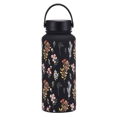 1L Fassungsvermögen Edelstahl Vakuumbecher Bedrucktes Design Edelstahlmaterial Tragbare Sportflasche Tragbare Größe