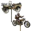 Metal Wind Spinner Garden Art Sasquatch Wind-Powered Weather Vane Yard Ornament Kinetic Windmill Sculpture Outdoor Patio Lawn Decoration Decor