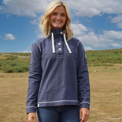 Lazy Jacks Womens/Ladies Pique Button Neck Sweatshirt