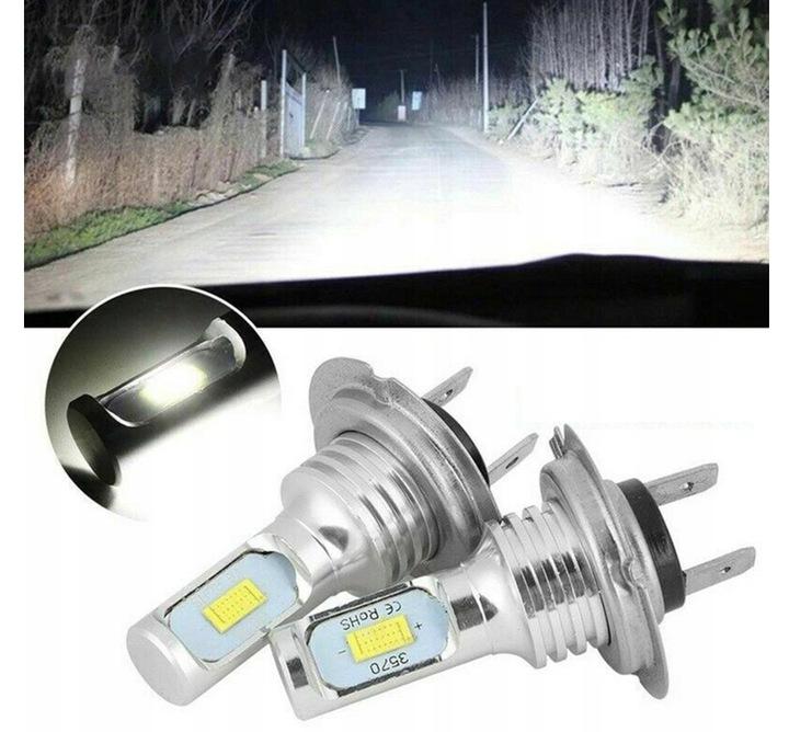 2X Żarówki Led H7 Bardzo Mocne 4000Lm 6500K 1:1 Canbus 50000H 80W Dc 12-24V