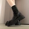 Popular brown British platform Martin boots women's 2025 new summer height increase versatile Maillard short boots