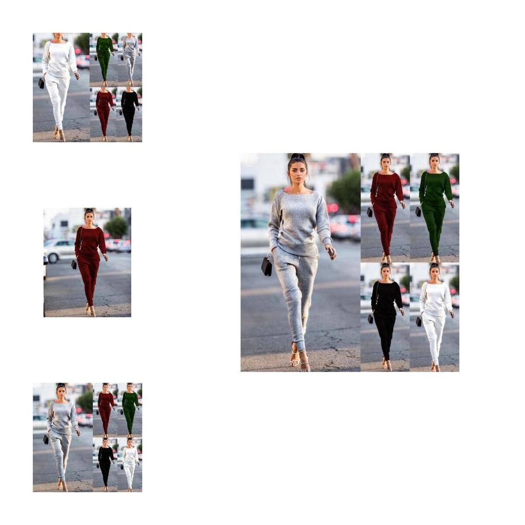 Neuf 2pcs Womens Casual Sweatshirt And Pants Set For Effortless Style And Comfort