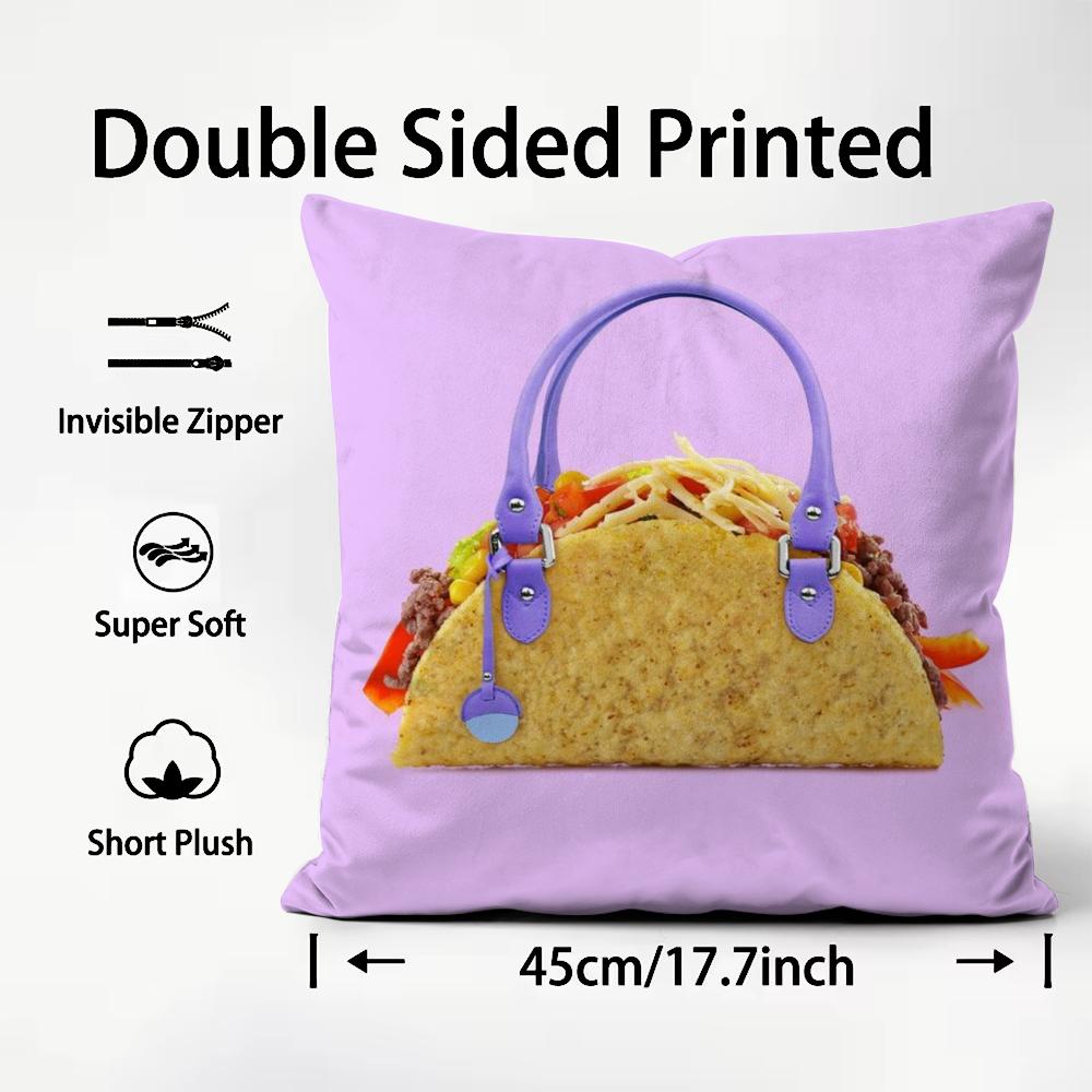 Creative Food Fruit Print Cushion Cover Plush Fabric Soft DoubleSided Printed Sofa Warm Winter Home Child Gift Pillow Case