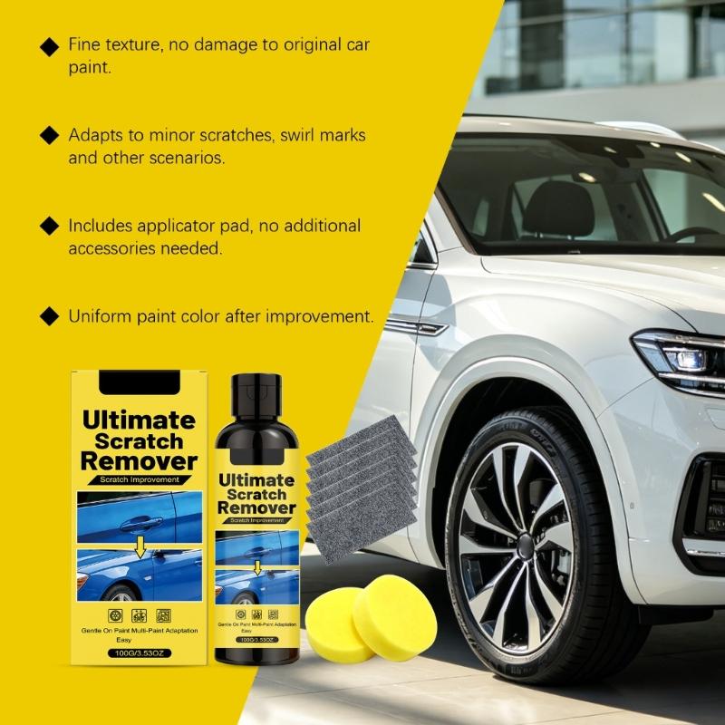 Long Lasting 100G Car Scratch Repair Compound and Polish Kit for Light Scratches Swirl Marks On All Paint Colors Easy DIY Use