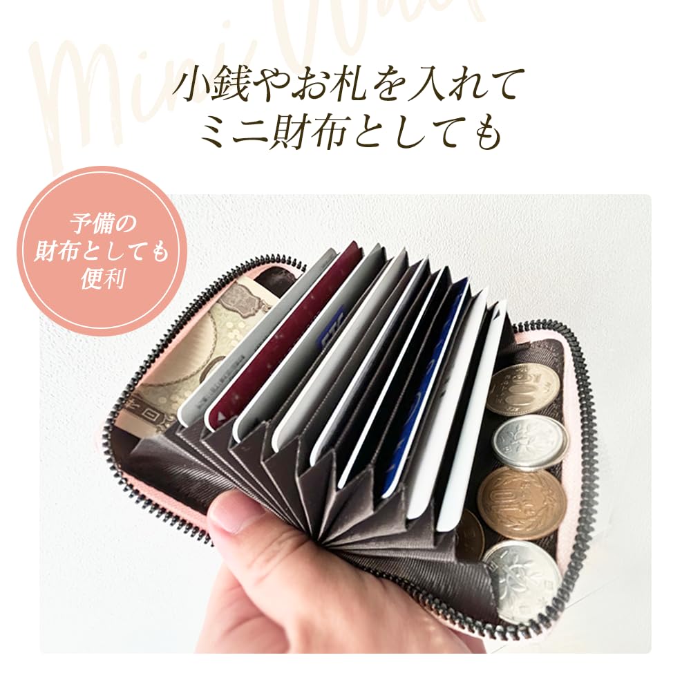 FelizTAIL Women's Cute Accordion-Style Slim Credit Card Case (Pearl White)