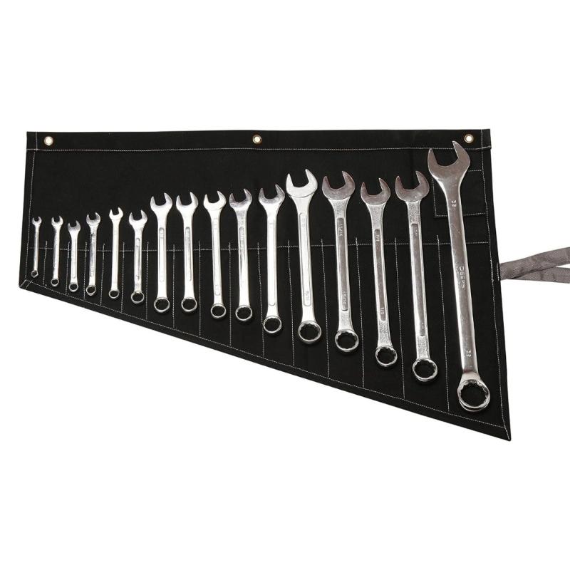 Strong Canvas Wrench Tool Roll Bag Pockets Organizer Pouch And Practical Loop For Easy Storage And Organization Work Area