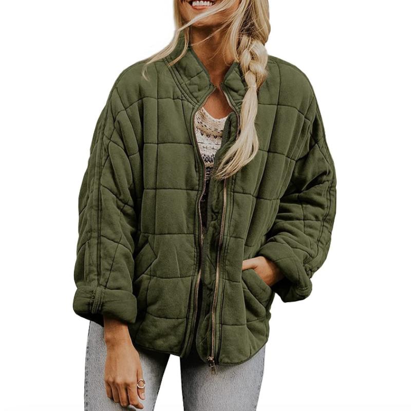 Women Autumn and Winter  Cotton Jacket    Casual Solid Coats Loose Pocket Cotton Jackets Warm Winter Outwear for Women