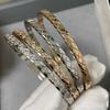 Elegant Diamond Grid Couple Bracelet for Women Simple and Versatile Fashion Jewelry