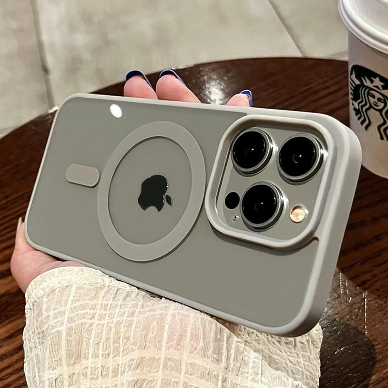 Stoßfeste, magnetische, klare Acryl-Telefonhülle für iPhone 15 14 13 12 11 Pro Max 14 Plus für Magsafe Wireless Charge Hard PC Cover