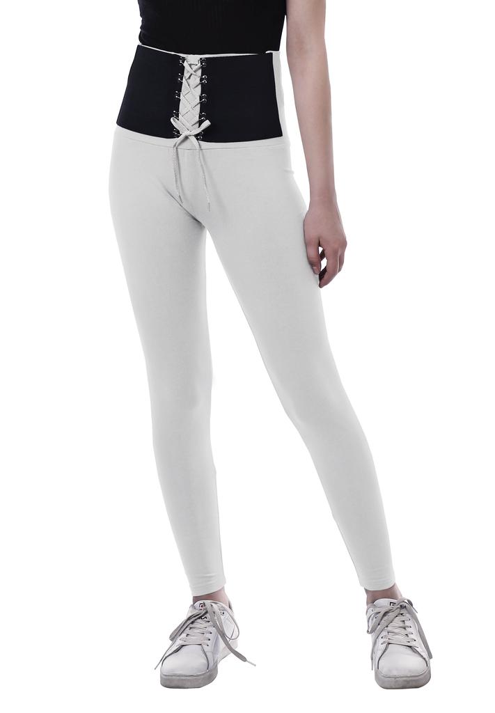 Moomaya Womens High Waisted Yoga Pants Corset Style Trendy Leggings