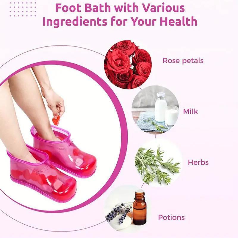 Foot Tub Foot Soaking Shoes Bath Massage Therapy Boots Portable Massage Home Feet Relaxation Slipper Acupoint Health Care