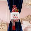 Christmas Curtain Tie Clips Set Easy Installation Santa Claus Snowman Shape Holiday Season Curtain Tiebacks Holiday Decoration