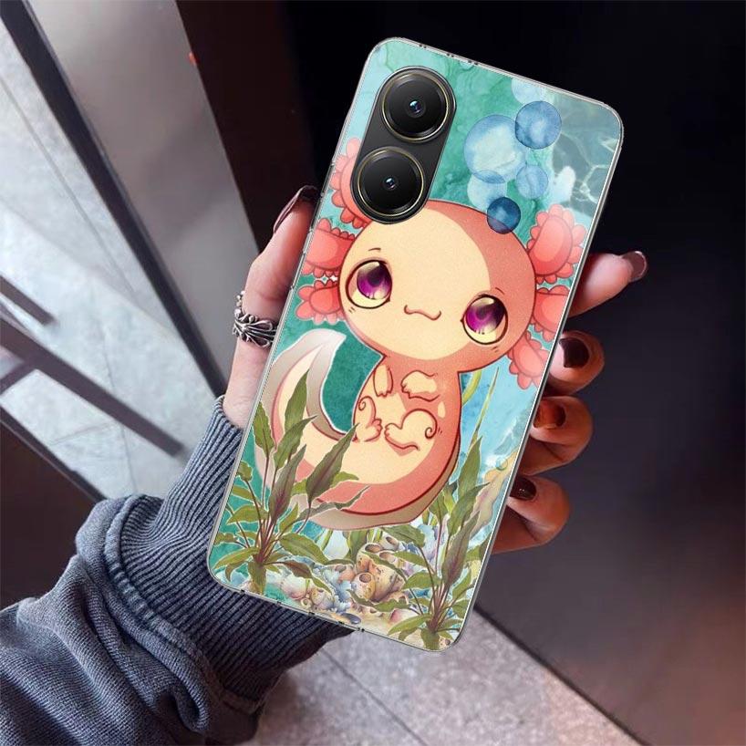

Cute Axolotl Kawaii Phone Case For Xiaomi Poco X7 X6 X5 Pro F7 Ultra Redmi 15C 15 13 13C 12 12C 10 10A 10C 9 9A 9C 9T Shell Poco Xiaomi Poco F7