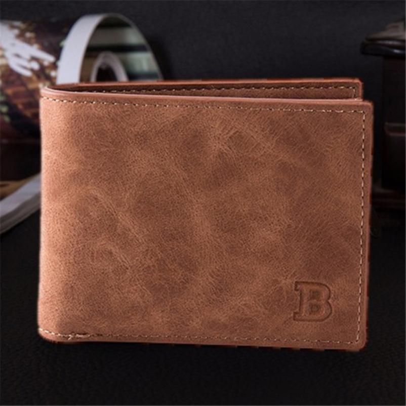 Men Vintage Short Wallets Male Casual Small Thin Card Holder Wallet Purse Gift