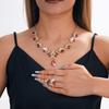 Bridal Wedding Dress Evening Dress Necklace Earrings Two-piece Set with Accessories Collarbone Chain Women's Fashion Jewelry Set