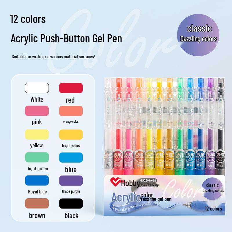 Vibrant Acrylic Watercolor & Highlighter Pens for Students, Doodling & Journaling