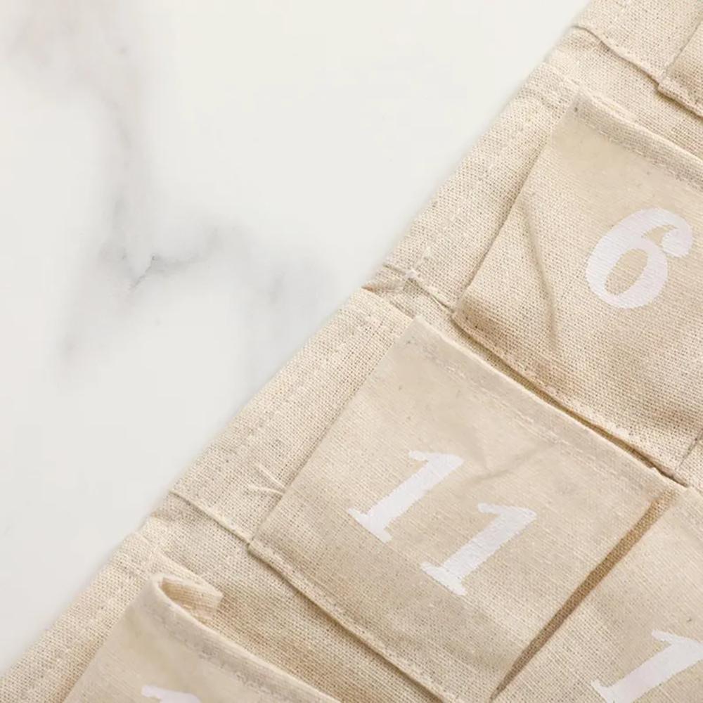 25 Day Christmas Countdown Advent Calendar Canvas Interactivet Santa Wall Hanging Home Decor Christmas Craft Kit Kids DIY Advent