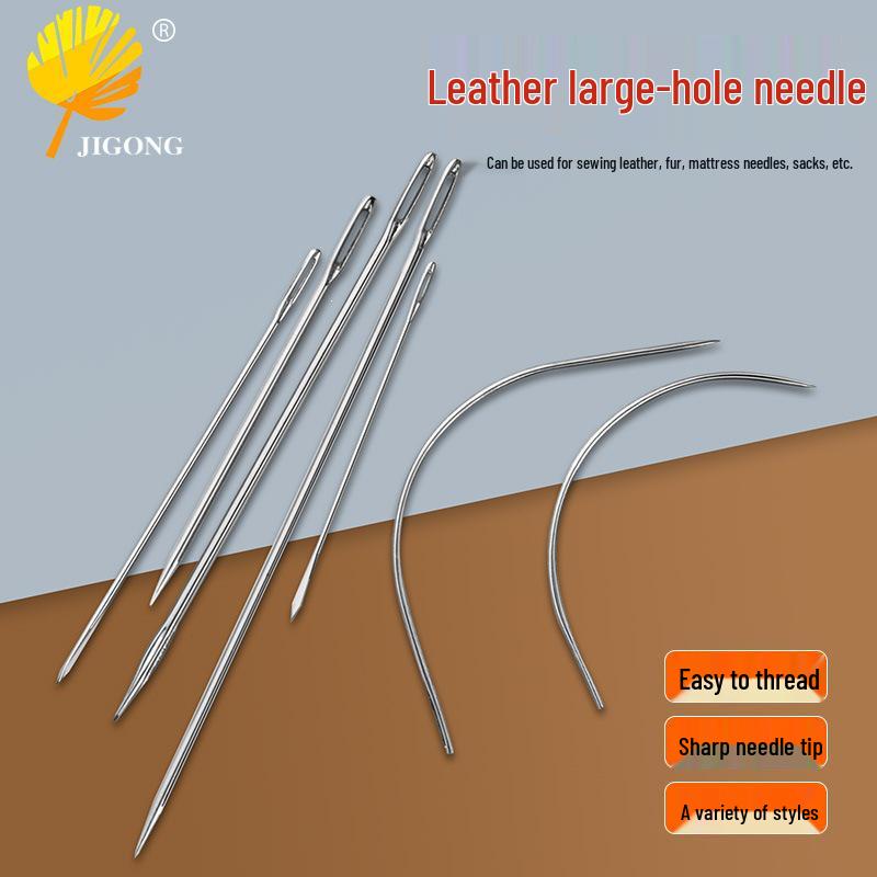Leather Sewing Needle Set - Curved, Bent, and Upturned Needles for DIY Hand Sewing