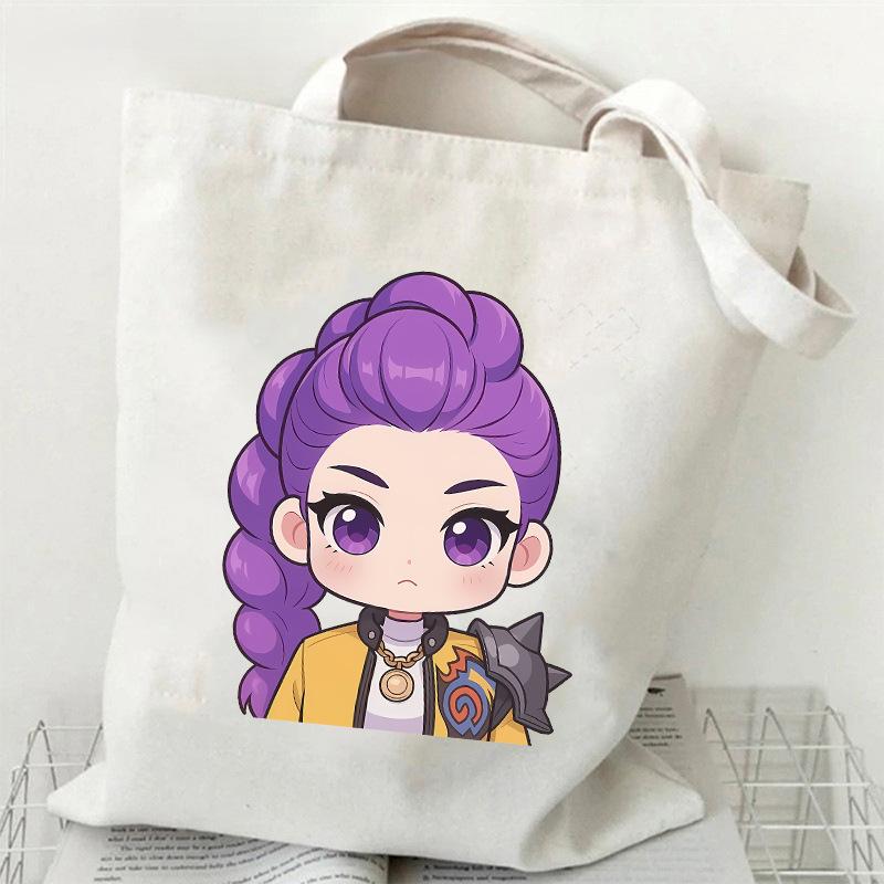 

KPOP Корейская волна Охота на ведьм Принт Холщовая сумка на одно плечо Ручная сумка для покупок 35*40