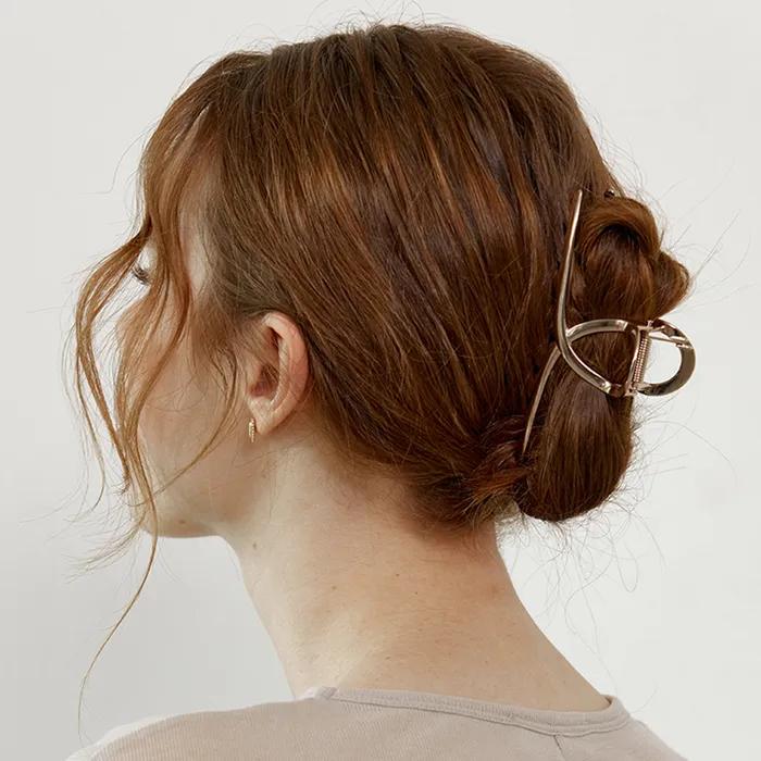 Simple Twist Hair Claw clip_Metal Gold