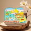 Huangshan Scenic Spot Wooden Magnet - Anhui Travel Souvenir and Cultural Stamp