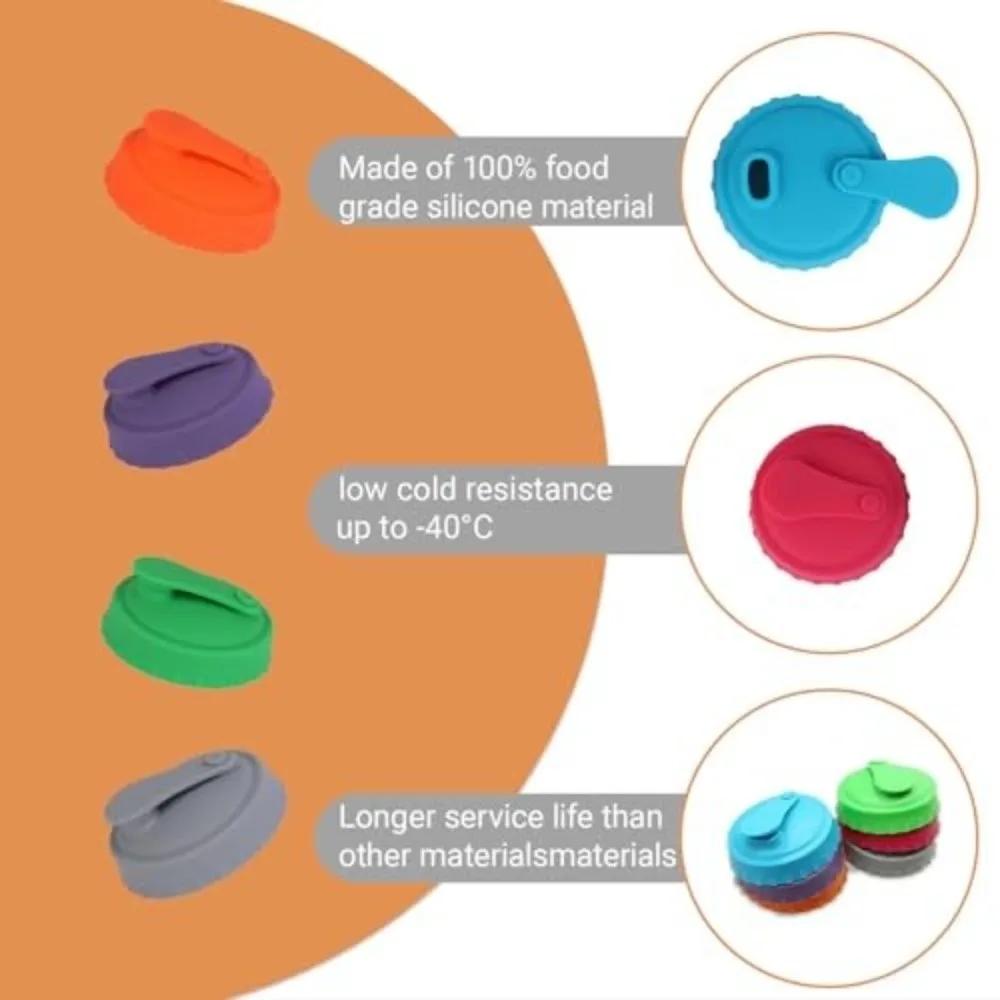 Reusable Soda Can Lids Leakproof Seal Silicone Material Leakproof Drink Protectors Eco-Friendly Universal Fit