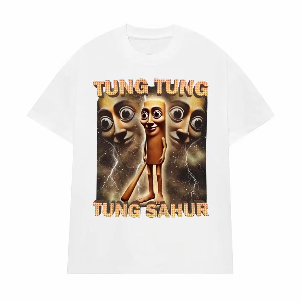 Italian Brainrot Funny Meme T-Shirt Tralala Tung Tung Cotton Breathable Short Sleeve Top Men'S And Women'S Casual T-Shirt