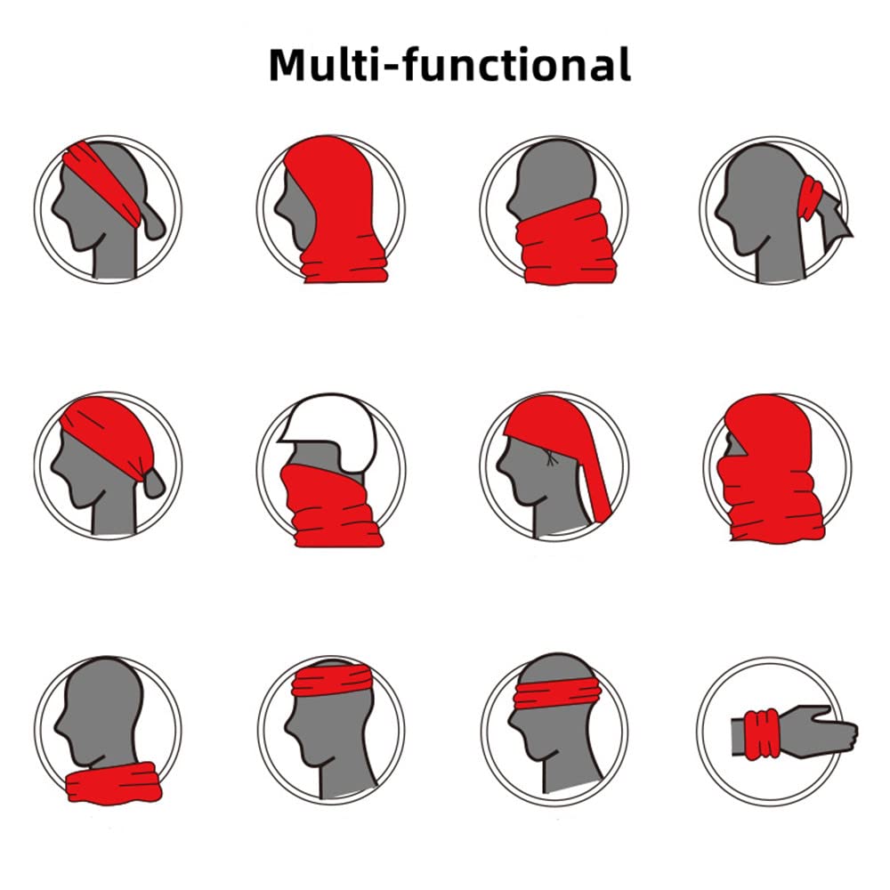 Muka Halstuch Nahtloses Gesichtstuch Blanko Uni Bandana für Staub Outdoor 25,5cm x 48cm, gelb