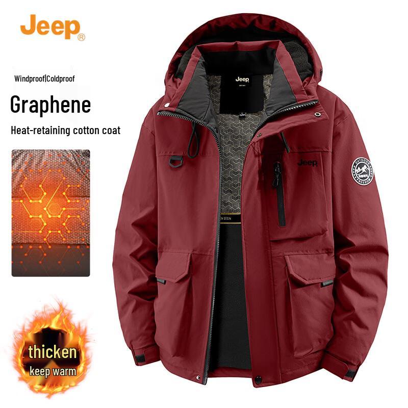 

JEEP Men s Hooded Padded Winter Jacket 2XL