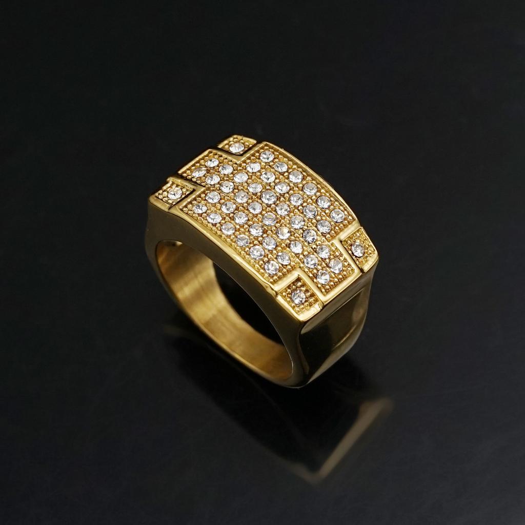 Plné kamínkové prsteny Iced Out kamínkový zásnubní svatební prsten pro muže ženy Rockový prst Hip Hop