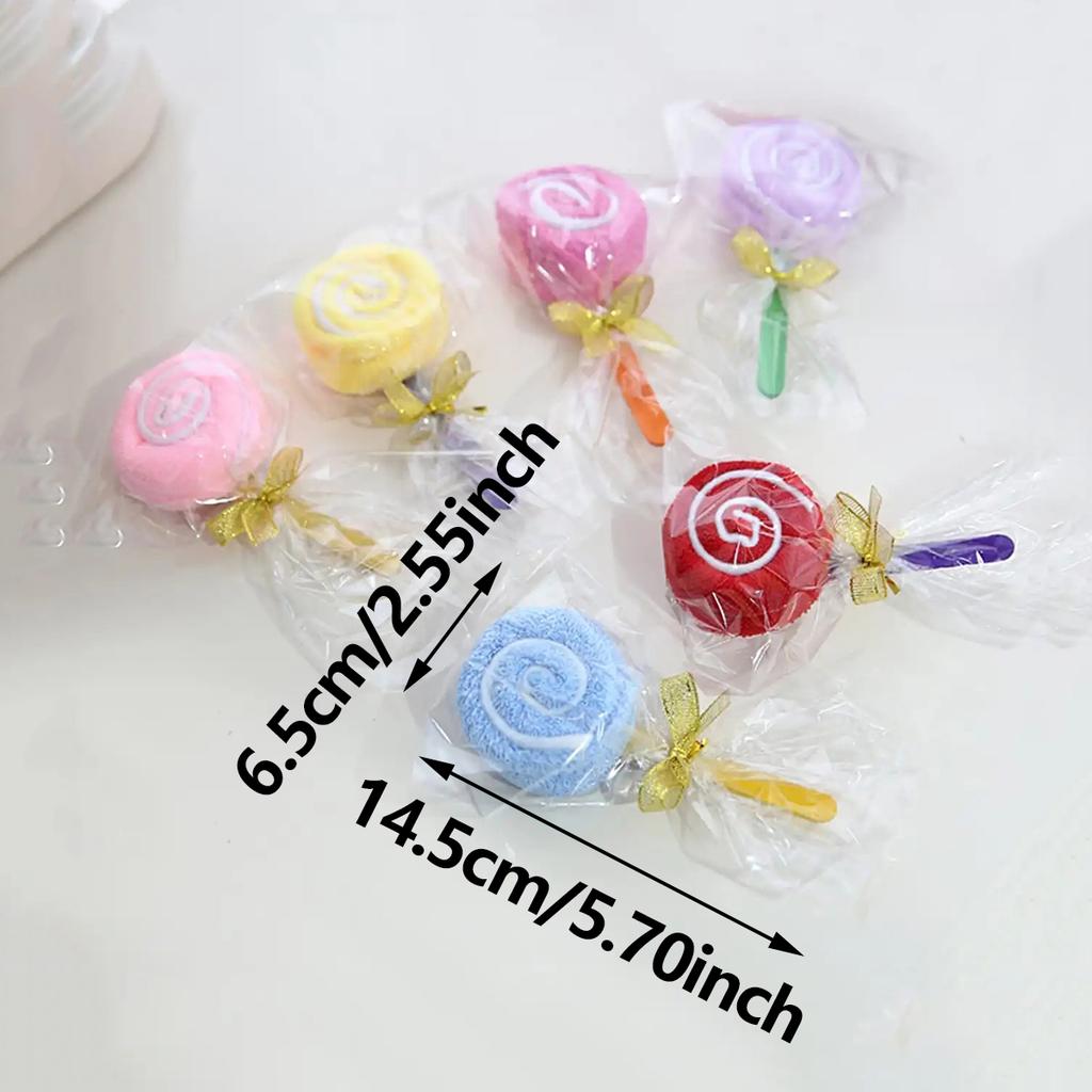 1pc/3pcs/5pcs- Lollipop Shape Towel, Cute Creative Towel Gift, Wedding Birthday Gift, Home Decor, Gifts For Women