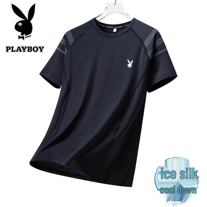 Playboy Men s Ice-Feel Breathable Short Sleeve T-Shirt 3XL