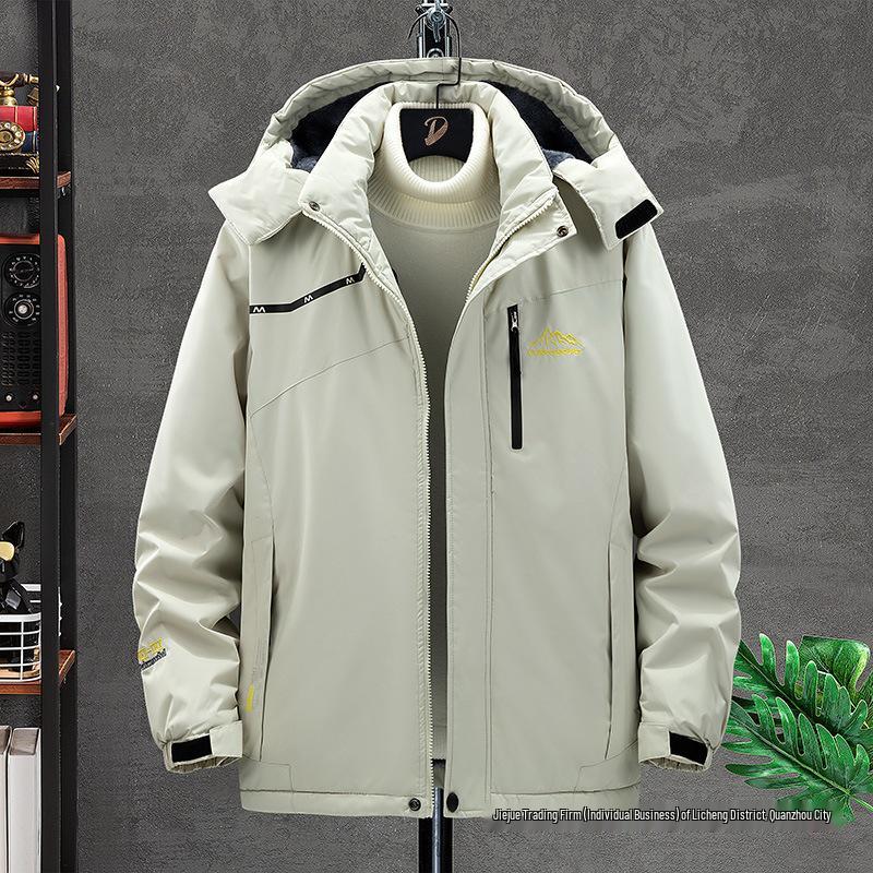 9XL Plus Size Outdoor Winter Jacket: Thick, Windproof, Fleece-Lined for Fishing, Mountaineering, Cycling.