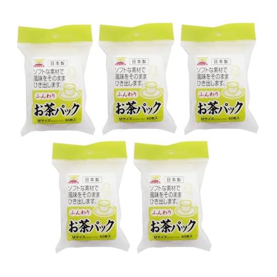 Tokiwa Industry Tea Bags, Fluffy Tea Bags, M Size, 60 Count (Pack of 5), Approx. 9.5 x 7 cm, Made in