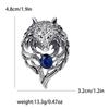 Rhinestone Tiger Head Brooches for Women Unisex Pearl Bear Pins Wolf Lapel Pins Banquet Party Backpack Gifts Jewelry Accessories
