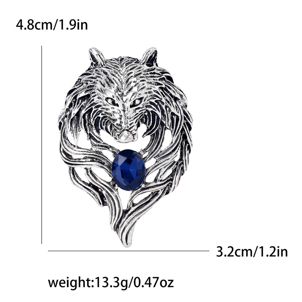 Rhinestone Tiger Head Brooches for Women Unisex Pearl Bear Pins Wolf Lapel Pins Banquet Party Backpack Gifts Jewelry Accessories
