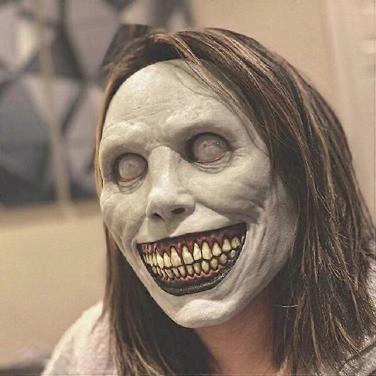 Maschera di Halloween Esorcista-style Sorriso Horror Demone Occhi Bianchi