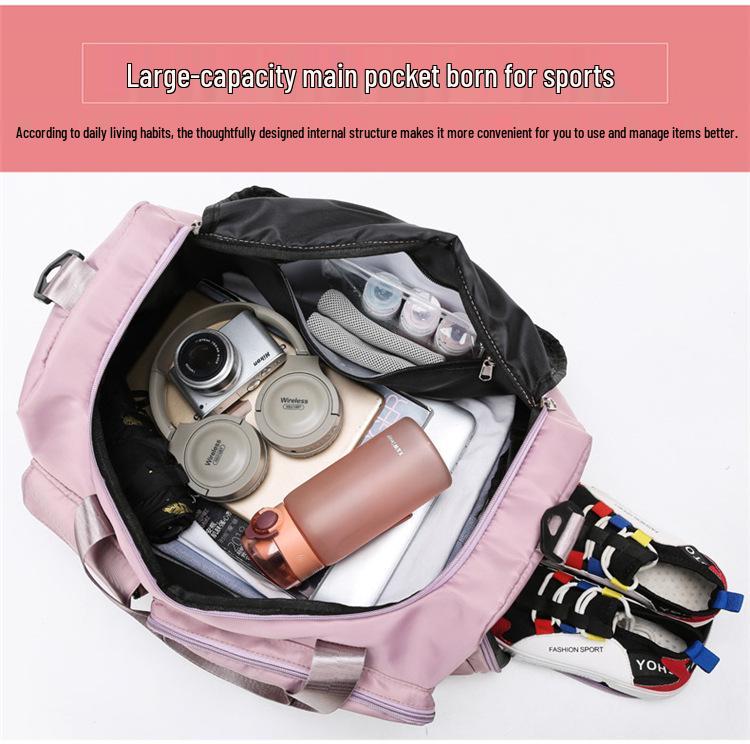 Large Capacity Fitness Bag with Wet/Dry Shoe Compartment, Oxford Cloth, Custom Logo Available.