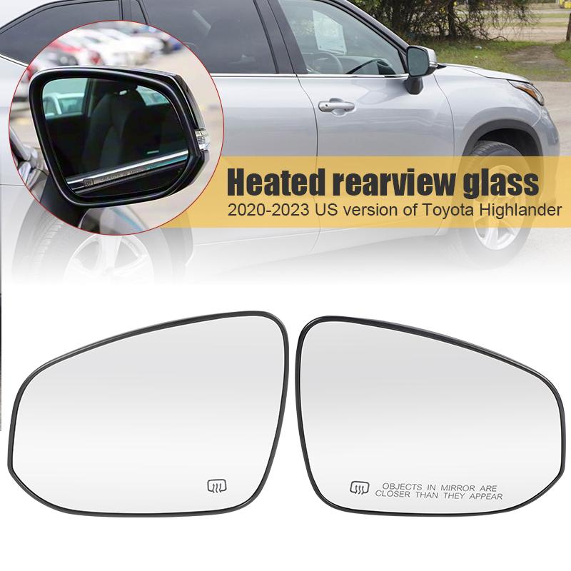 Auto Rearview Mirror Glass Heated Blind Spot For Toyota Highlander 2014-2025 Corolla Cross -2025 Grand Highlander -2025