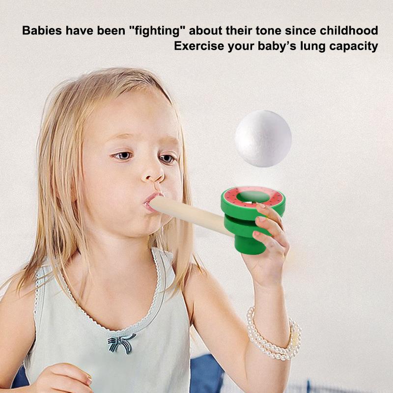 Suspended Blow Ball Toy Colorful Animal Head Blow Pipe Toy Kids Interactive Game Toy